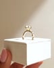 18k Yellow Gold | 9x6mm Pear Moissanite | Lab Diamond side stones