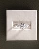 Platinum | 8.5mm Round Moissanite | Moissanite side stones