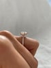 18k Rose Gold | 11x7.5mm Pear Moissanite | Lab Diamond side stones