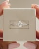 Platinum | 9x6mm Pear Moissanite | Lab Diamond side stones