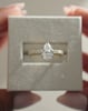 18k Yellow Gold / Platinum | 9x6mm Pear Moissanite | Lab Diamond side stones