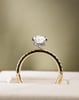 18k Yellow Gold / Platinum | 9x6mm Pear Moissanite | Lab Diamond side stones