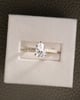 18k Yellow Gold / Platinum | 9x6mm Pear Moissanite | Lab Diamond side stones