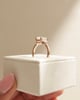 18k Rose Gold | 8.5x6.5mm Radiant Moissanite | Moissanite side stones