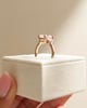 18k Rose Gold | 9x7mm Radiant Moissanite | Moissanite side stones