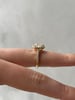 18k Yellow Gold | 9x6mm Pear Moissanite | Lab Diamond side stones