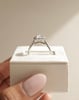 Platinum | 7.5mm Round Moissanite | Lab Diamond side stones | #2
