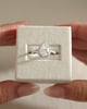 Platinum | 10x7mm Pear Moissanite | Lab Diamond side stones