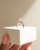 18k Yellow Gold | 7.5mm Round Moissanite | Lab Diamond side stones