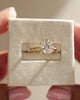 18k Yellow Gold | 7.5mm Round Moissanite | Lab Diamond side stones