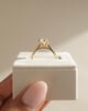 18k Yellow Gold | 8mm Round Moissanite | Lab Diamond side stones