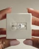 Platinum | High Set | 10x8mm Elongated Cushion Moissanite | Moissanite side stones
