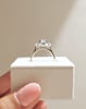 18k Yellow Gold / Platinum | High Set | 8x6mm Elongated Cushion Moissanite | Moissanite side stones