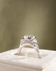 Platinum | High Set | 2.59ct - F - VVS2 Elongated Cushion Lab Diamond | Lab Diamond side stones
