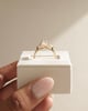 18k Rose Gold | 10x7mm Pear Moissanite | Lab Diamond side stones