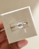 Platinum | 7.5x5.5mm Emerald Moissanite | Lab Diamond side stones