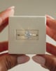 18k Yellow Gold / Platinum | 7mm Round Moissanite | Lab Diamond side stones