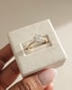 18k Yellow Gold / Platinum | 7mm Round Moissanite | Lab Diamond side stones