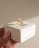 18k Yellow Gold | 7.5mm Princess Moissanite | Lab Diamond side stones