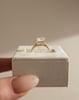 18k Yellow Gold | 7.5mm Princess Moissanite | Lab Diamond side stones