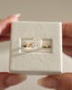 18k Yellow Gold | 7.5mm Princess Moissanite | Lab Diamond side stones