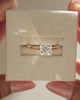 18k Yellow Gold | 6.5mm Princess Moissanite | Lab Diamond side stones