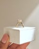 18k Yellow Gold | 6.5mm Princess Moissanite | Lab Diamond side stones