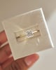 18k Yellow Gold | 6.5mm Princess Moissanite | Lab Diamond side stones