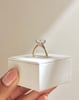 18k Yellow Gold / Platinum | 6mm Princess Moissanite | Lab Diamond side stones