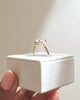 18k Yellow Gold | 8.5x6.5mm Emerald Moissanite | Moissanite side stones