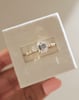 18k Yellow Gold | 8x6mm Emerald Moissanite | Lab Diamond side stones
