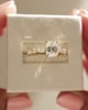 18k Yellow Gold | 8x6mm Emerald Moissanite | Lab Diamond side stones