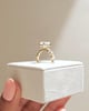 18k Yellow Gold | 8x6mm Emerald Moissanite | Lab Diamond side stones
