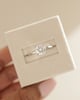Platinum | 7mm Cushion Moissanite | Lab Diamond side stones