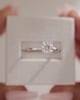 Platinum | 6.5mm Cushion Moissanite | Lab Diamond side stones