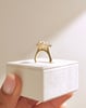 18k Yellow Gold | 9x6.5mm Oval Moissanite | Lab Diamond side stones