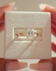 18k Yellow Gold | 8x6mm Emerald Moissanite | Moissanite side stones