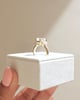 18k Yellow Gold | 8.5x6.5mm Emerald Moissanite | Moissanite side stones