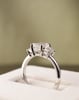 Platinum | 7.5x5.5mm Emerald Moissanite | Moissanite side stones