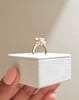 18k Yellow Gold | 8.5x6.5mm Emerald Moissanite | Moissanite side stones