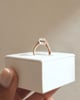 18k Rose Gold | 6.5mm Princess Moissanite | Lab Diamond side stones