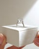 Platinum | 7mm Princess Moissanite | Lab Diamond side stones