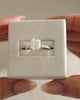 Platinum | 8.5x6.5mm Radiant Moissanite | Lab Diamond side stones