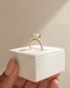 18k Yellow Gold | 7.5x5.5mm Radiant Moissanite | Lab Diamond side stones