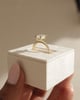 18k Yellow Gold | 8x6mm Radiant Moissanite | Lab Diamond side stones