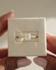 18k Yellow Gold | 8x6mm Radiant Moissanite | Lab Diamond side stones
