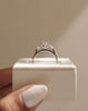 Platinum | 11x5.5mm Elongated Hexagon Moissanite | Lab Diamond side stones