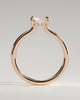 Adina - Radiant Floating Low Set Flush Solitaire with Hidden Halo - 18k Rose Gold