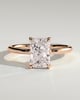 Adina - Radiant Floating Low Set Flush Solitaire with Hidden Halo - 18k Rose Gold
