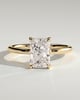 Adina - Radiant Floating Low Set Flush Solitaire with Hidden Halo - 18k Yellow Gold